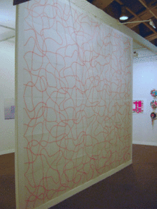 Sydney Boogie-Woogie, 2005 Pièce unique réalisée en sérigraphie, composée de 54 modules de 55/55 cm. en priplak imprimés recto-verso, assemblage “ Ad libitum ” Ici, sur notre stand à la FIAC 2005.