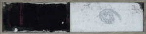 Tombé du ciel, 2003 Sérigraphie originale, sel, oxydes, 12 exemplaires, tous uniques. Format 90/20/3 cm. Edité lors de l'exposition de l’artiste à l’Atelier-Galerie en 2003.