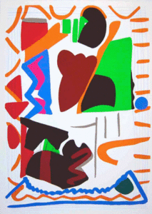 Green Stripes, 1992 Sérigraphie originale sur Vélin d'Arches 270 gr. Format 75/115 cm. 40 exemplaires signés et numérotés.