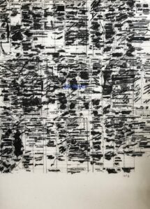 Mémento, 1991 Porte-folio de 12 planches 70/100 cm. Tiré à 24 exemplaires sur trois supports différents et réalisé à partir des agendas personnels de l’artiste. Une moitié du tirage est en porte-folio, l’autre moitié est vendue à l'unité. 4 exemplaires supplémentaires ont été tirés en E.A.