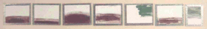 En TGV, 1996 Sérigraphie originale sur sept plats d'acier galvanisé, six de format 16/12 cm, un de format 10/12 cm. deux trous percés en haut pour accrochage, 20 exemplaires signés et numérotés.