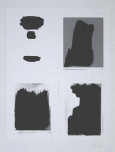 Le plaisir de peindre, 1992 Sérigraphie originale tirée sur papier calque, pages de livre caviardées, 20 exemplaires signés et numérotés, format 50/65 cm.