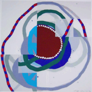 Sans titre, 2001 Sérigraphie originale sur calque recto-verso, Format 51/50,5 cm. coupée et pliée de façon à réaliser 20 tirages tous uniques.