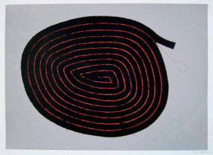 Ubu parkinson, 1997 Sérigraphie originale avec poudre de marbre, tirée sur Vélin d’Arches 56/76 cm. 50 exemplaires signés et numérotés, 1 exemplaire Bibliothèque Nationale.