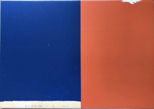 À Nicolas de Staël, 2004 Sérigraphie originale sur bois, encadrement en acier galvanisé, 20 exemplaires signés et numérotés, 1 exemplaire Bibliothèque Nationale, Format 32,5/33,5 cm.